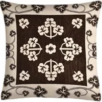 Chocolate Pattern Chenille Filled Cushion 43x43cm 2 Pack - Brown