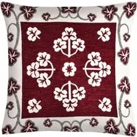 Wine Pattern Chenille Filled Cushion 43x43cm 2 Pack