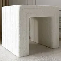 CARME Home Stool - Ivory, Bouclé