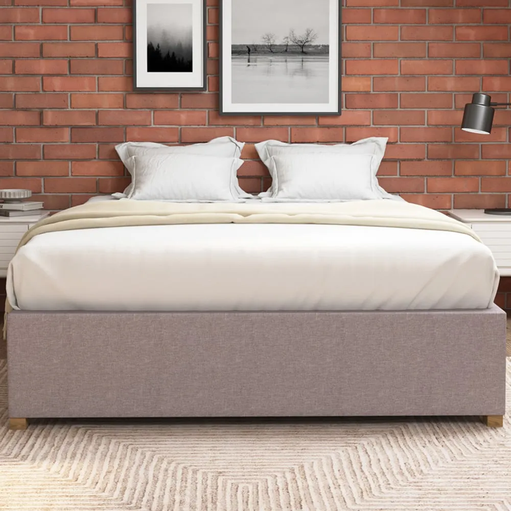 Aspire Furniture Double Eire Linen Platform Ottoman Bed - Grey