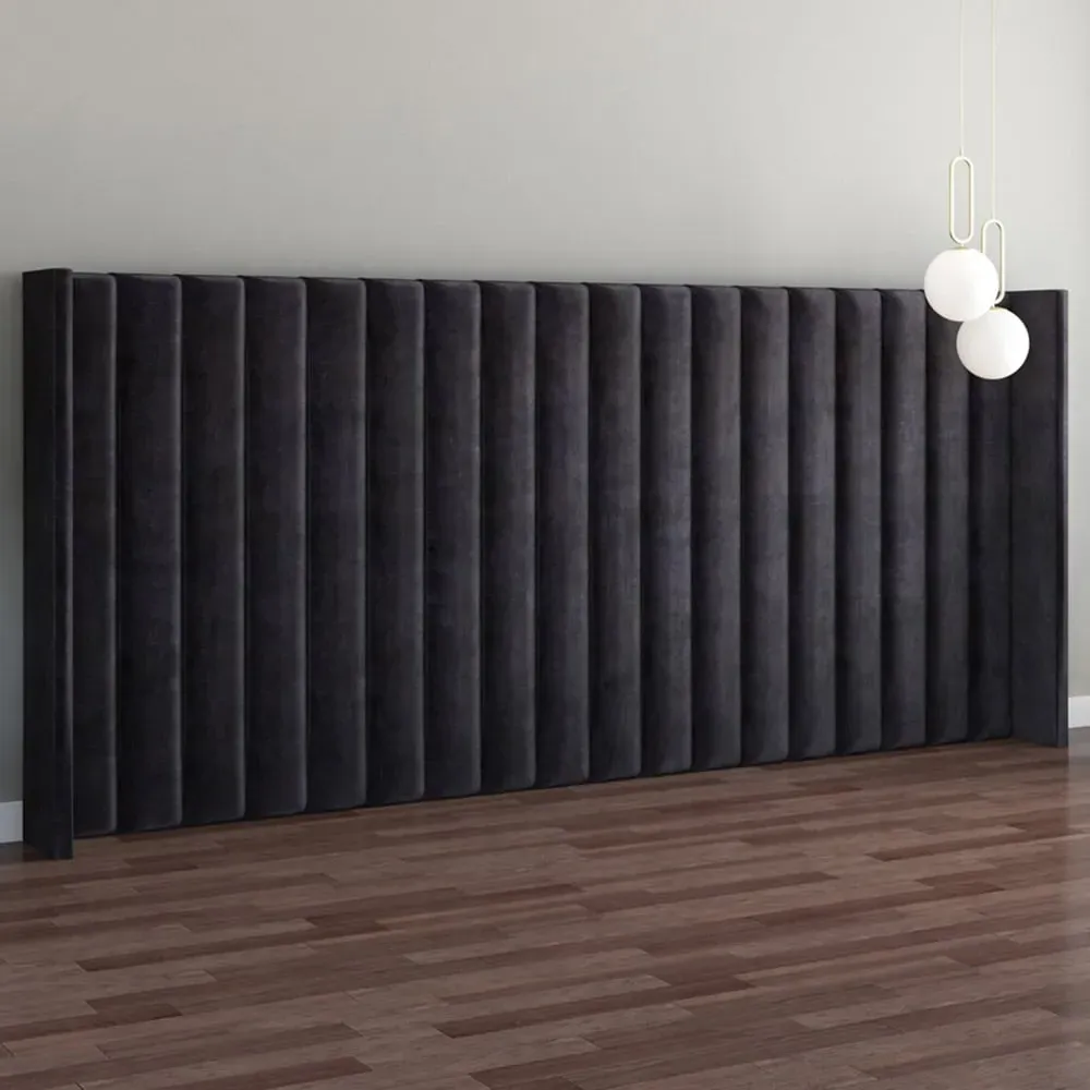 Aspire Furniture Grandeur Wing Headboard - Brown, Velvet image