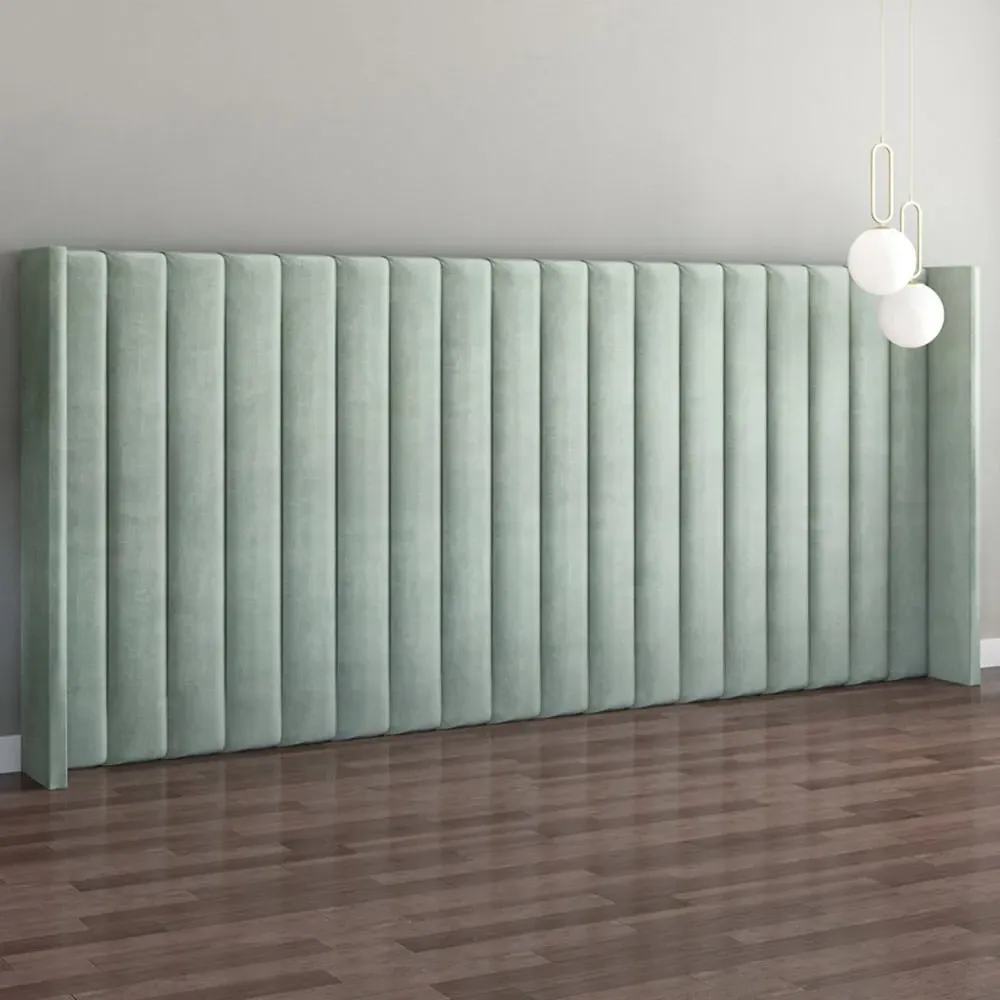 Aspire Furniture Grandeur Wing Headboard - Green, Velvet