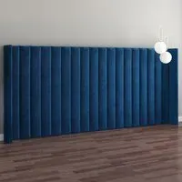 Aspire Furniture Grandeur Wing Headboard - Navy, Velvet
