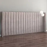 Aspire Furniture Grandeur Wing Headboard - Silver, Velvet