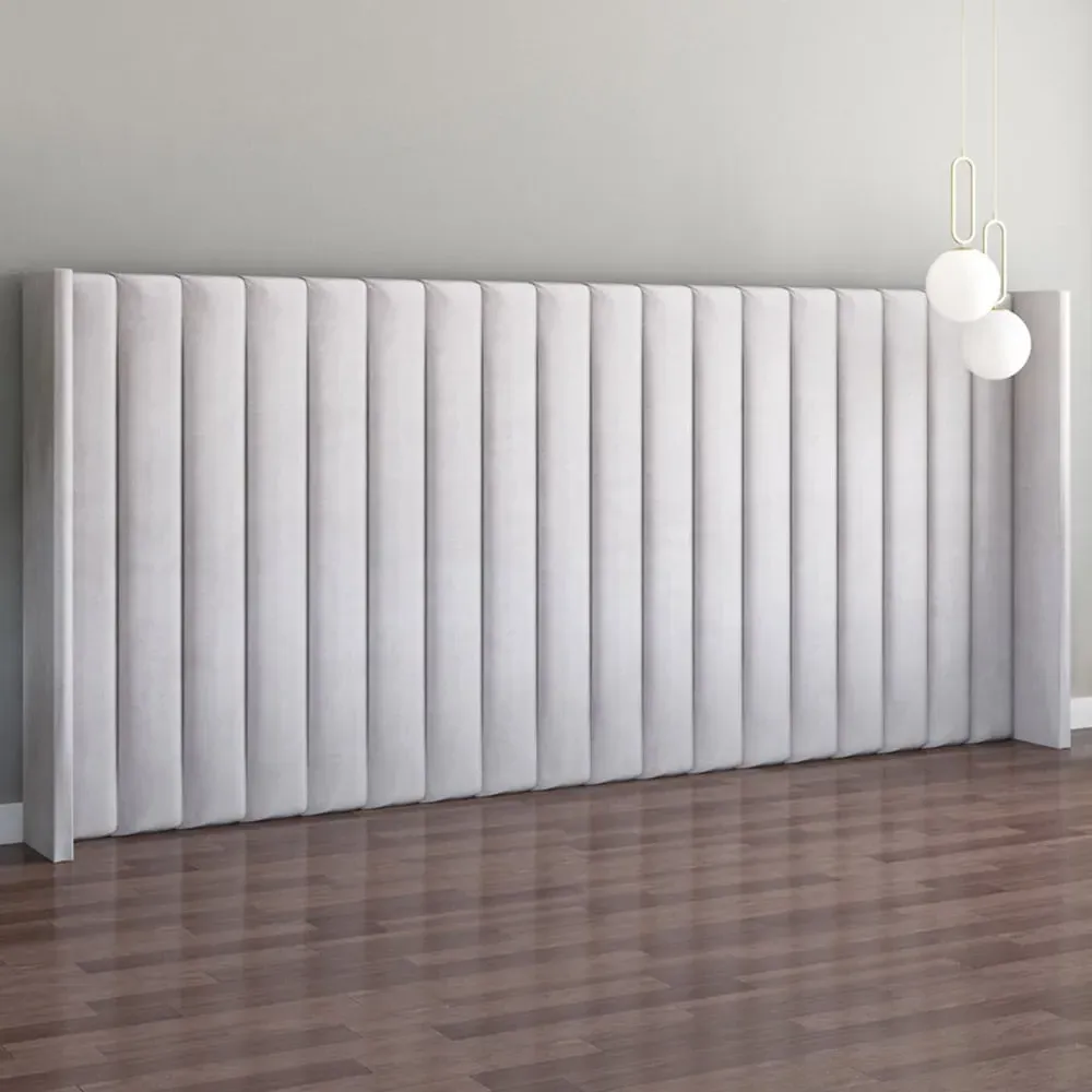 Aspire Furniture Grandeur Wing Headboard - Silver, Velvet