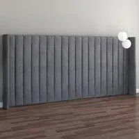 Aspire Furniture Grandeur Wing Headboard - Steel, Velvet