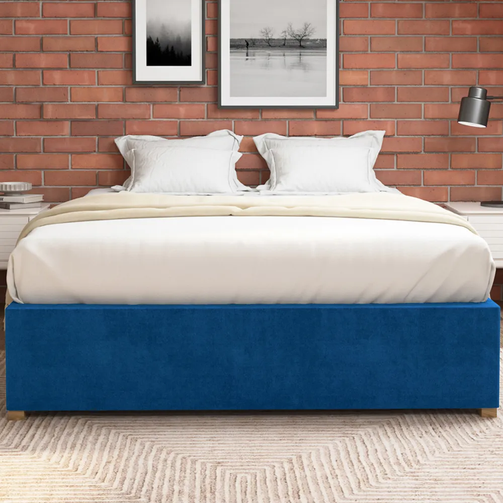 Aspire Furniture King Size Platform Ottoman Bed - Navy