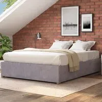 Aspire Furniture Small Double Platform Ottoman Bed - Silver
