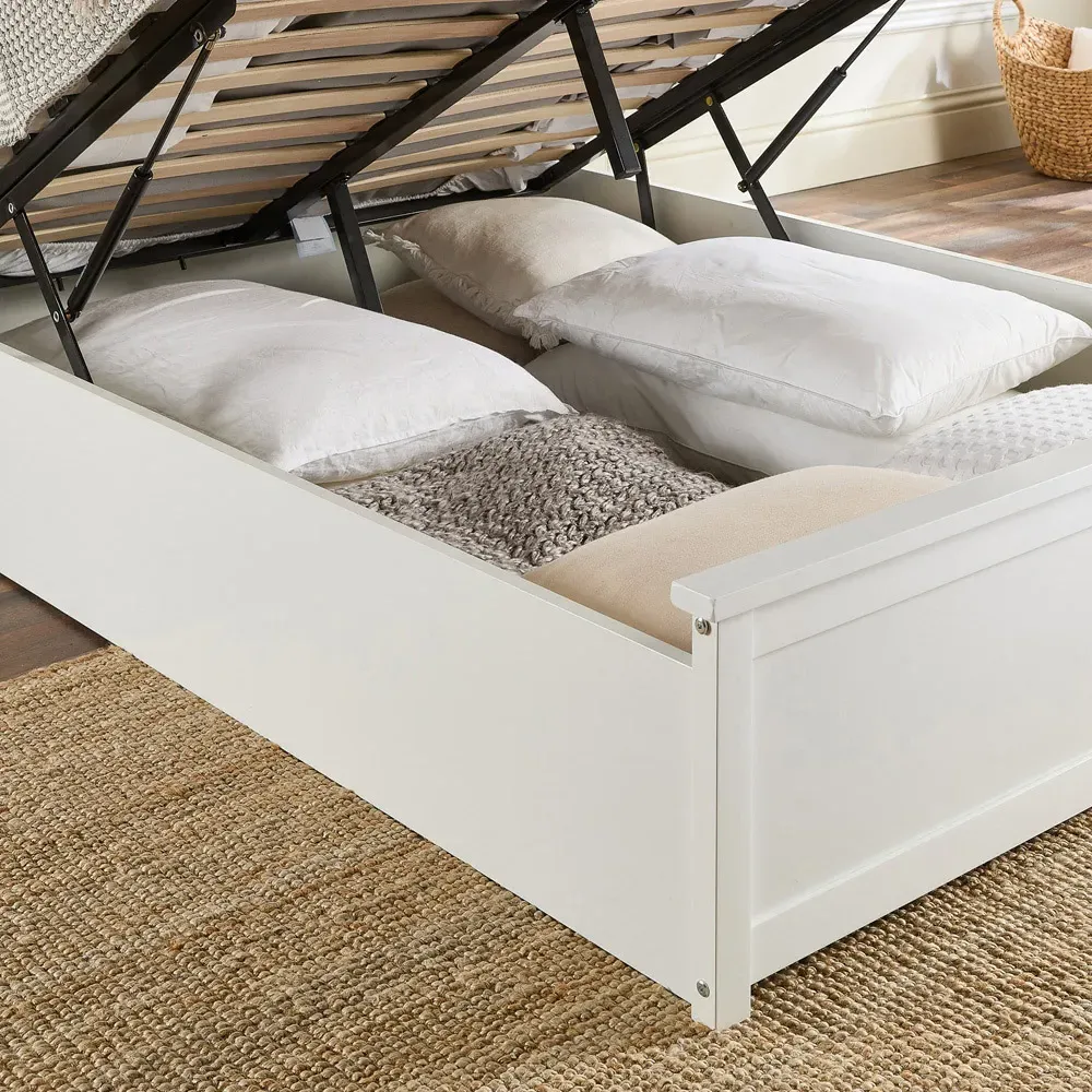 Aspire Furniture Super King Ottoman Bed with Storage - White