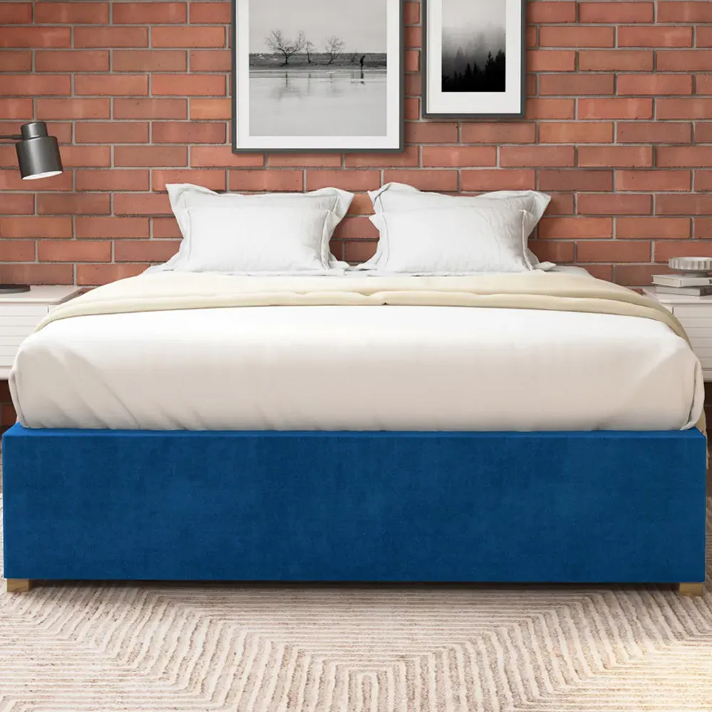 Aspire Furniture Super King Platform Ottoman Bed - Navy