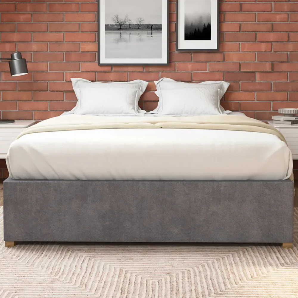 Aspire Furniture Super King Platform Ottoman Bed - Silver