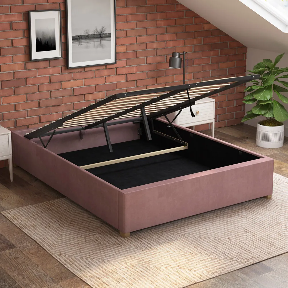 Aspire Furniture Super King Size Platform Ottoman Bed - Blush