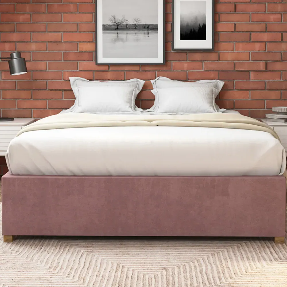 Aspire Furniture Super King Size Platform Ottoman Bed - Blush
