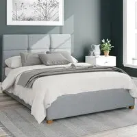 Caine Double Ottoman Bed with Storage - Blue, Fabric