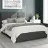 Caine Double Ottoman Bed with Storage - Charcoal, Saxon Twill