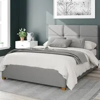Caine King Size Ottoman Bed with Storage - Grey, Linen