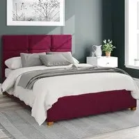 Caine Single Ottoman Bed with Storage - Berry, Velvet