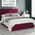 Caine Single Ottoman Bed with Storage - Berry, Velvet