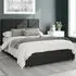 Caine Single Ottoman Bed with Storage - Black, Fabric