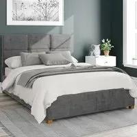 Caine Single Ottoman Bed with Storage - Charcoal, Velvet