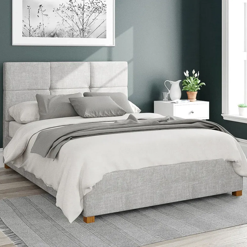 Caine Single Ottoman Bed with Storage - Grey, Cotton image