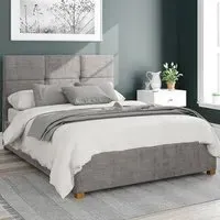 Caine Single Ottoman Bed with Storage - Silver, Velvet