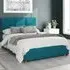 Caine Single Ottoman Bed with Storage - Teal, Velvet