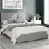 Caine Small Double Ottoman Bed with Storage - Grey, Saxon Twill