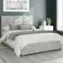 Caine Small Double Ottoman Bed with Storage - Silver, Velvet