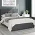 Caine Super King Ottoman Bed with Storage - Silver, Velvet