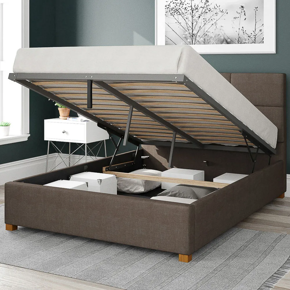 Caine Super King Size Ottoman Bed with Storage - Slate