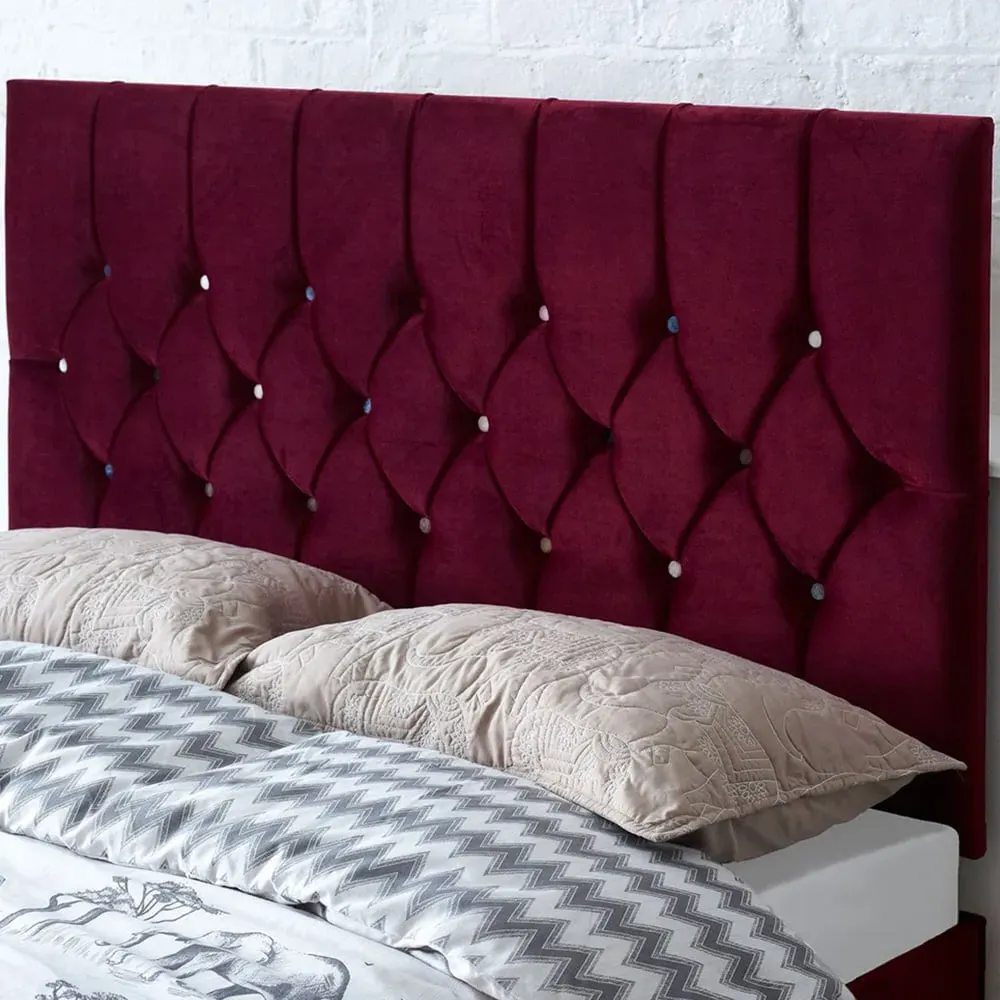 Catherine Lansfield Boutique Double Headboard - Berry, Velvet