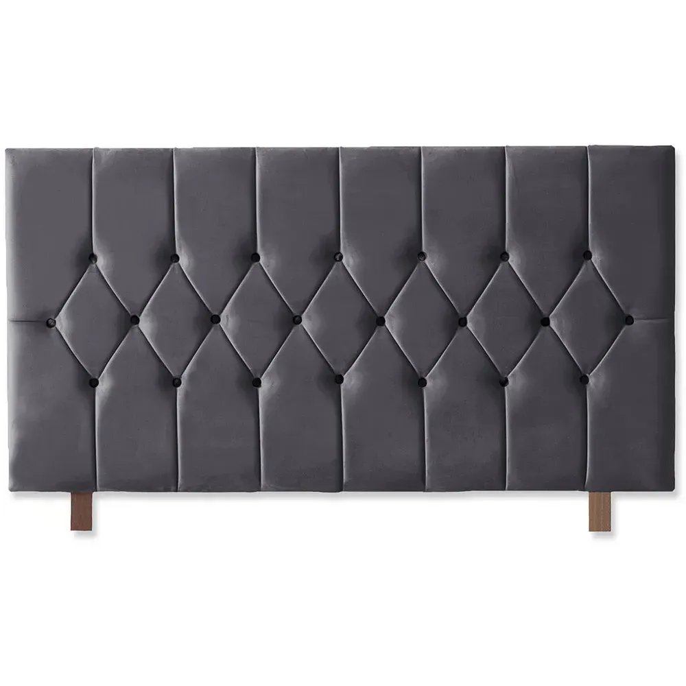 Catherine Lansfield Boutique Double Headboard - Steel, Velvet