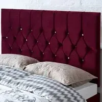 Catherine Lansfield Boutique King Size Headboard - Berry, Velvet