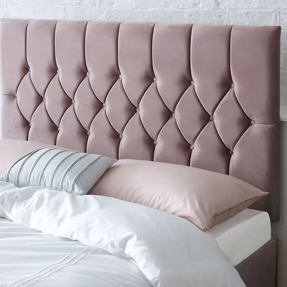 Catherine Lansfield Boutique King Size Headboard - Blush, Velvet