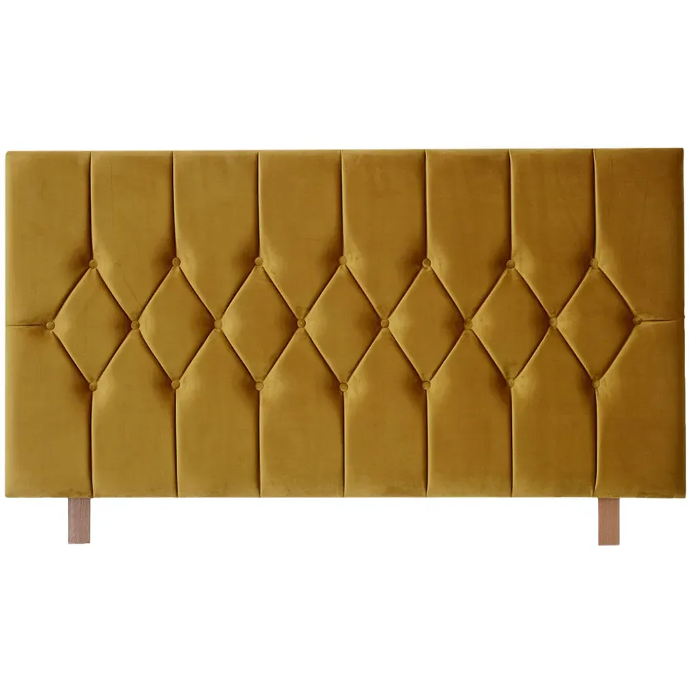 Catherine Lansfield Boutique Single Headboard - Ochre, Velvet