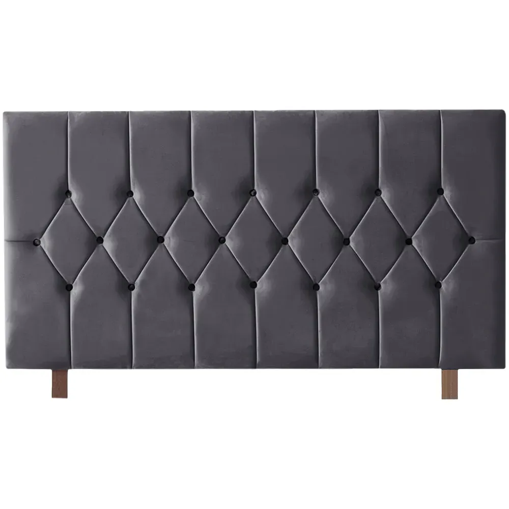 Catherine Lansfield Boutique Single Headboard - Steel, Velvet