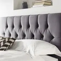 Catherine Lansfield Boutique Single Headboard - Steel, Velvet