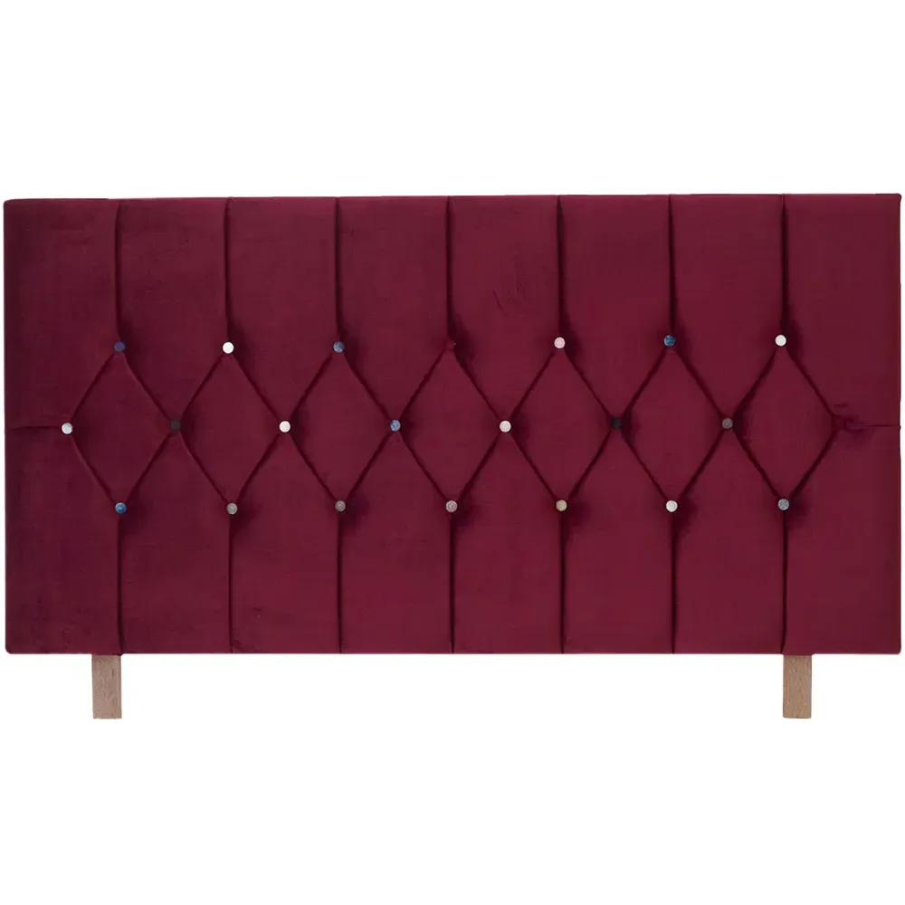 Catherine Lansfield Boutique Small Double Headboard - Berry, Velvet