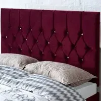 Catherine Lansfield Boutique Super King Headboard - Berry, Velvet