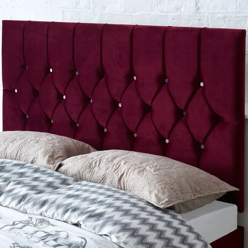 Catherine Lansfield Boutique Super King Headboard - Berry, Velvet