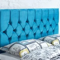 Catherine Lansfield Boutique Super King Size Headboard - Teal, Velvet
