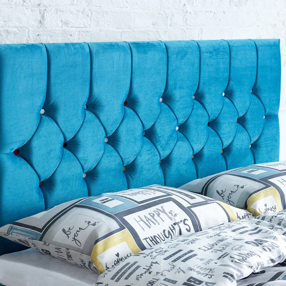 Catherine Lansfield Boutique Super King Size Headboard - Teal, Velvet
