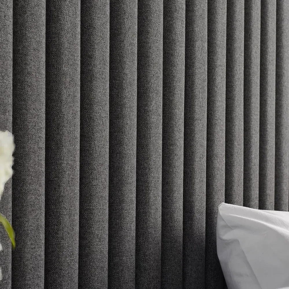 Catherine Lansfield Soho King Size Headboard - Charcoal, Saxon Twill