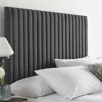 Catherine Lansfield Soho King Size Headboard - Charcoal, Saxon Twill