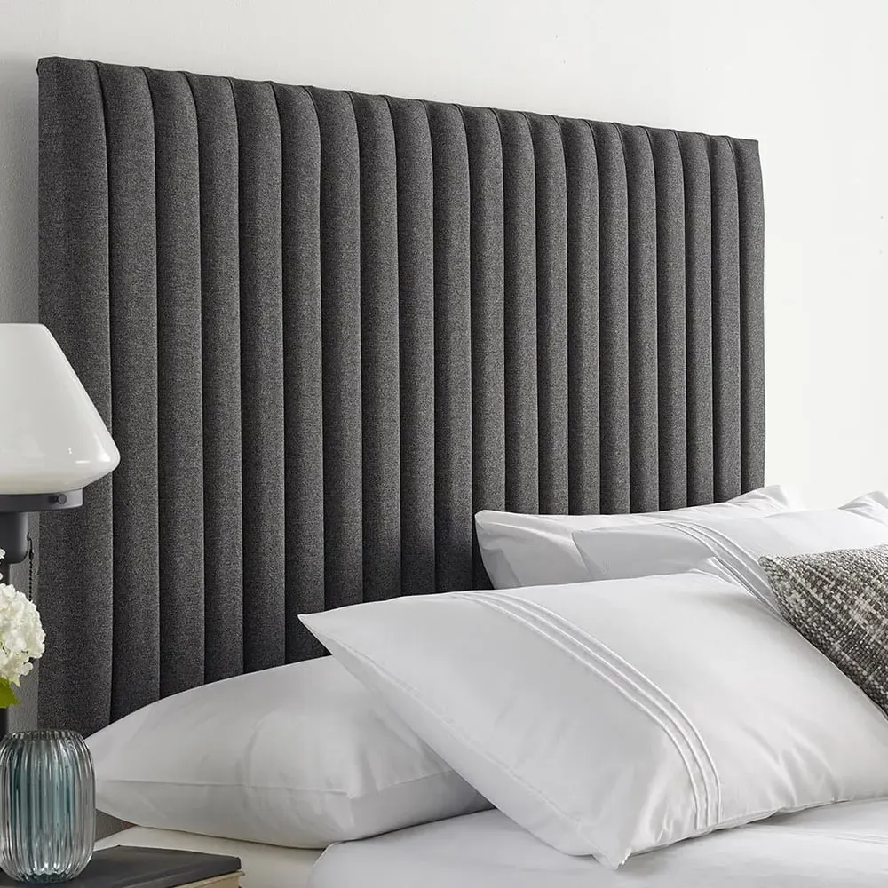Catherine Lansfield Soho King Size Headboard - Charcoal, Saxon Twill