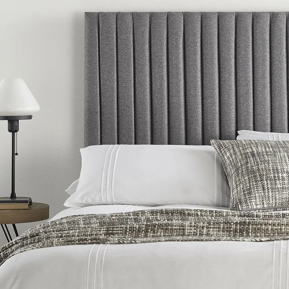 Catherine Lansfield Soho King Size Headboard - Grey, Saxon Twill