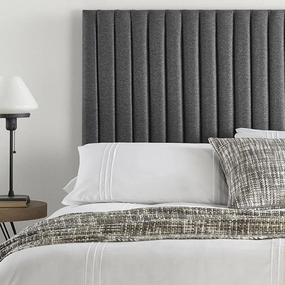 Catherine Lansfield Soho Single Headboard - Charcoal, Saxon Twill