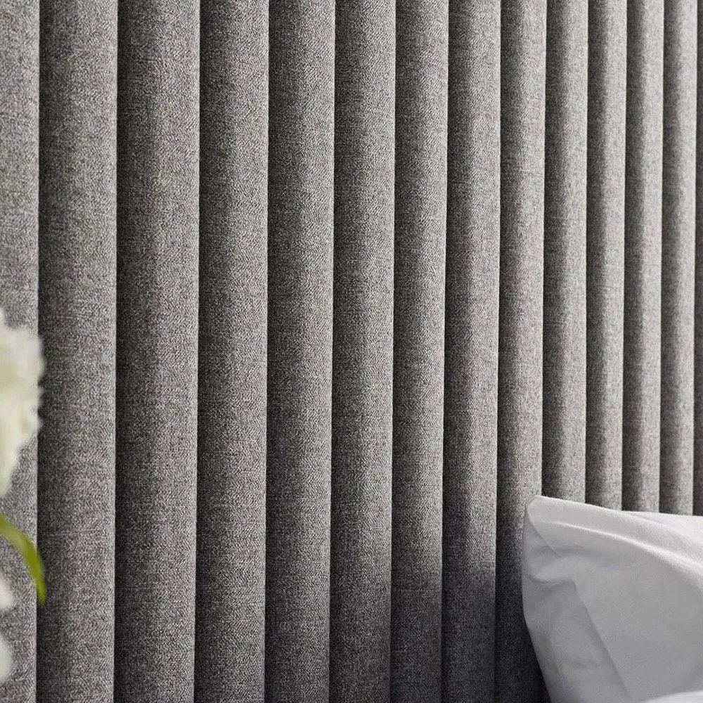 Catherine Lansfield Soho Small Double Headboard - Grey, Saxon Twill
