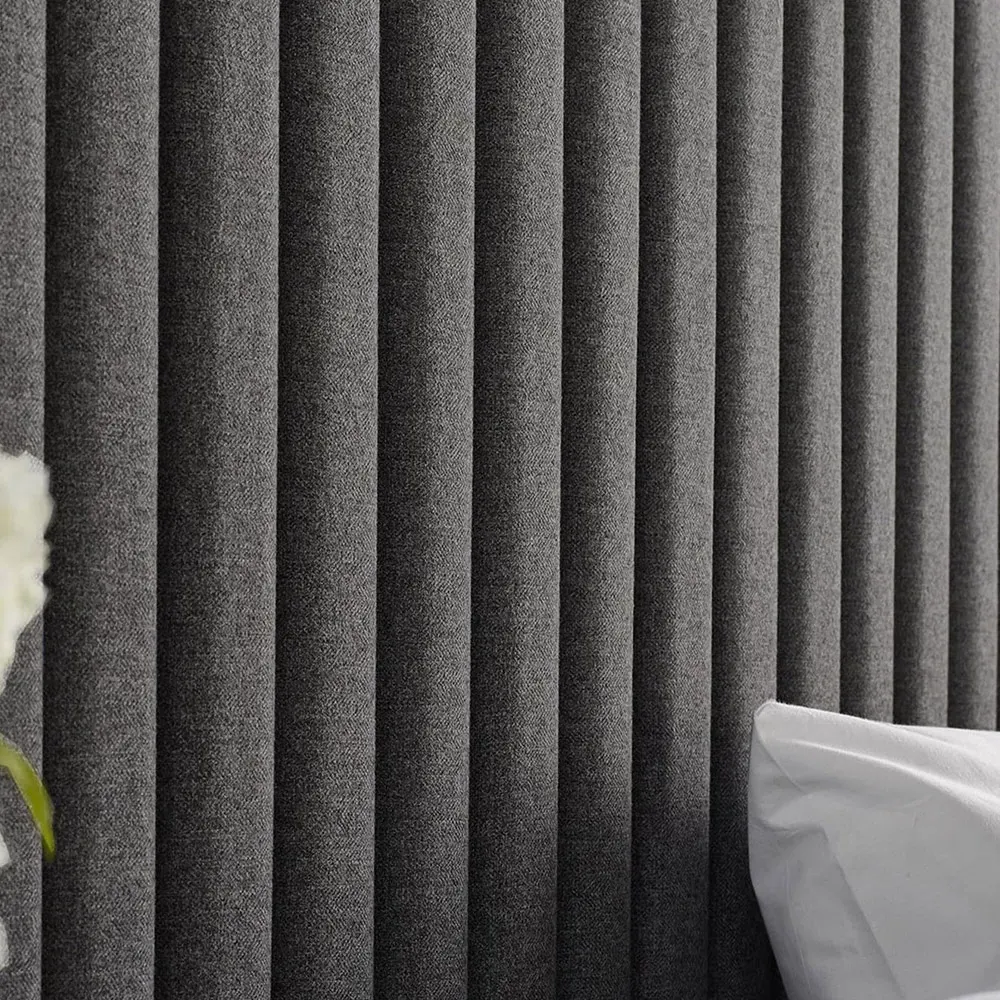 Catherine Lansfield Soho Super King Headboard - Charcoal, Saxon Twill